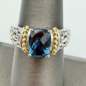Vtg J Sterling Silver London Blue Topaz Ring 5.2 Gr Sz 7 QVC HSN Jewelry Estate